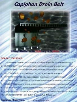 Capiphon drain belt, Geosynthetics membrane, Foundation drainage ...