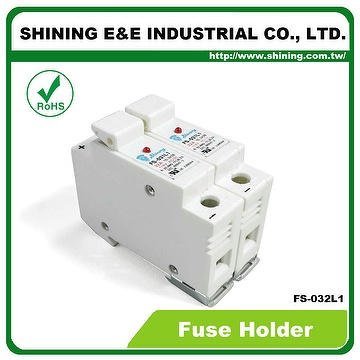 FS-032L1 110V 32A 1-Pole DIN Rail Mounted Cylindrical Fuse Switch