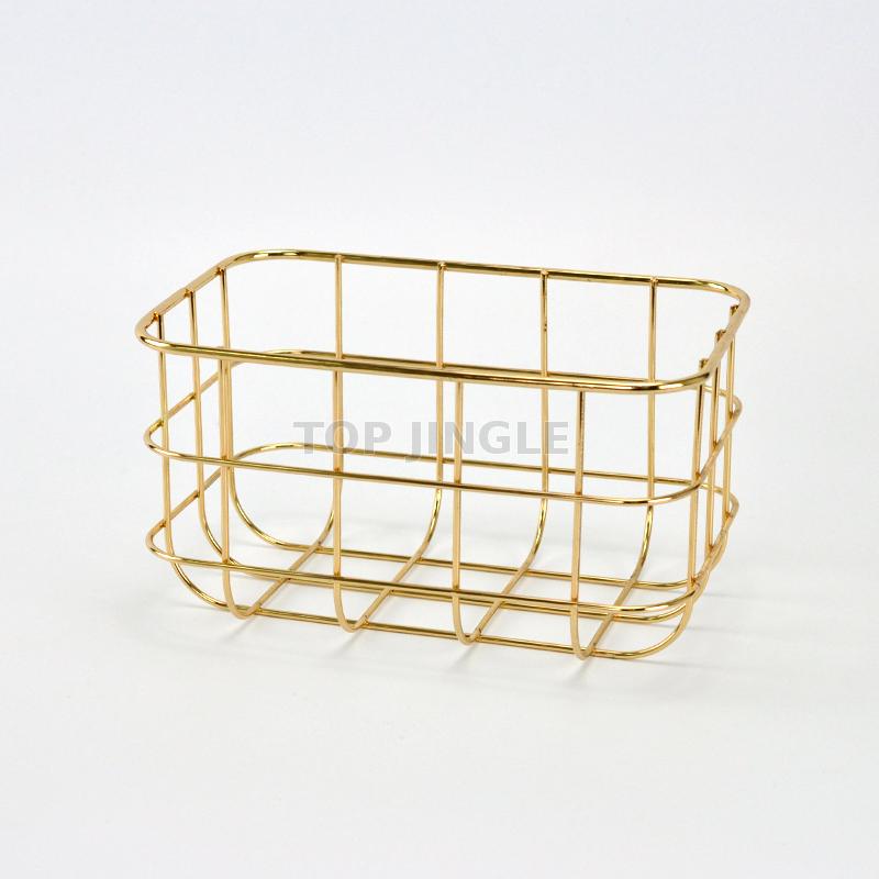 Golden Metal Wire Storage Basket Small