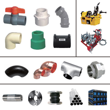 Pipes, Fittings, Threading & Welding Machines, Carbon Steel Fittings, Nipples, Flanges, Steel Pipes, Rubber Joints, Stainless Steel, Copper, PVC, CPVC, PPR, PE, Valves, Pipes, Fittings