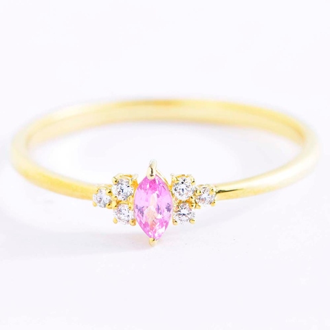 10K Yellow Gold Pink Sapphire Ring