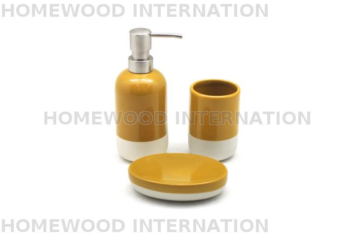 yellow bathroom soap dispenser