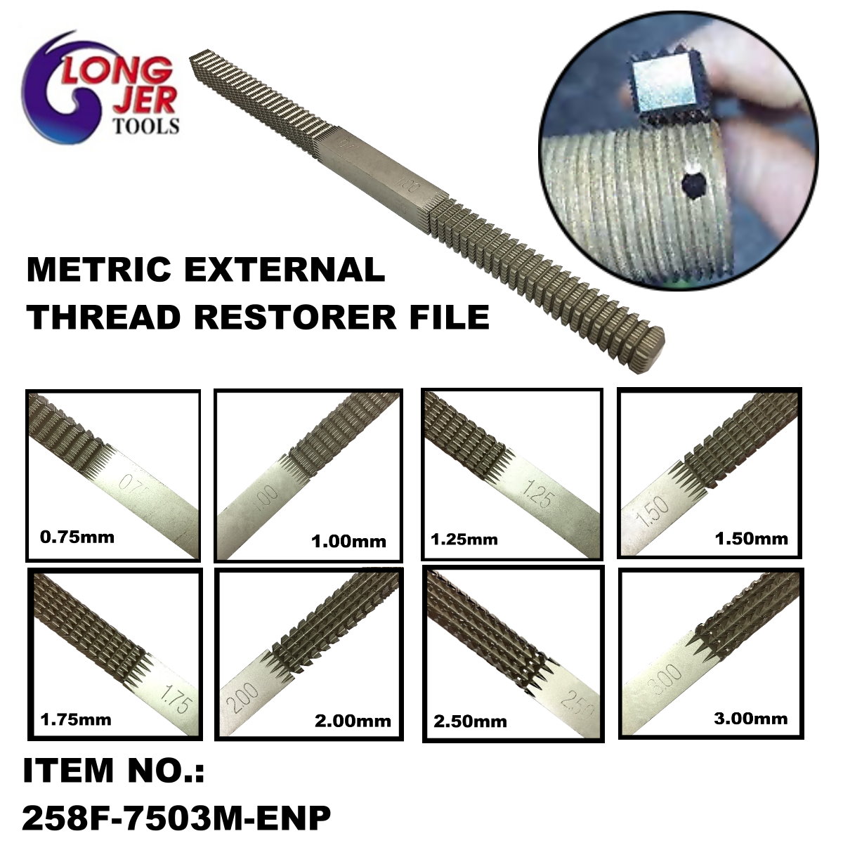 External Metric Thread Restoring File