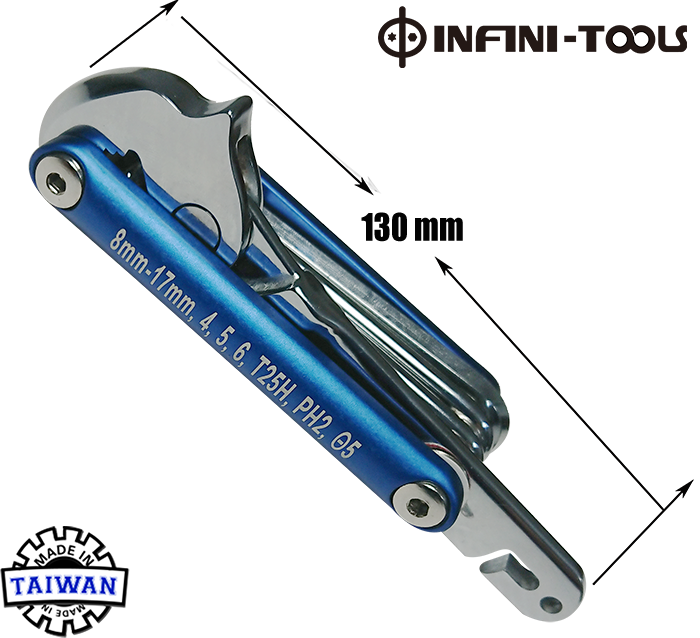 Pocket Type Quick Wrench Folding Hex Key Set INFINITOOLS CO., LTD.