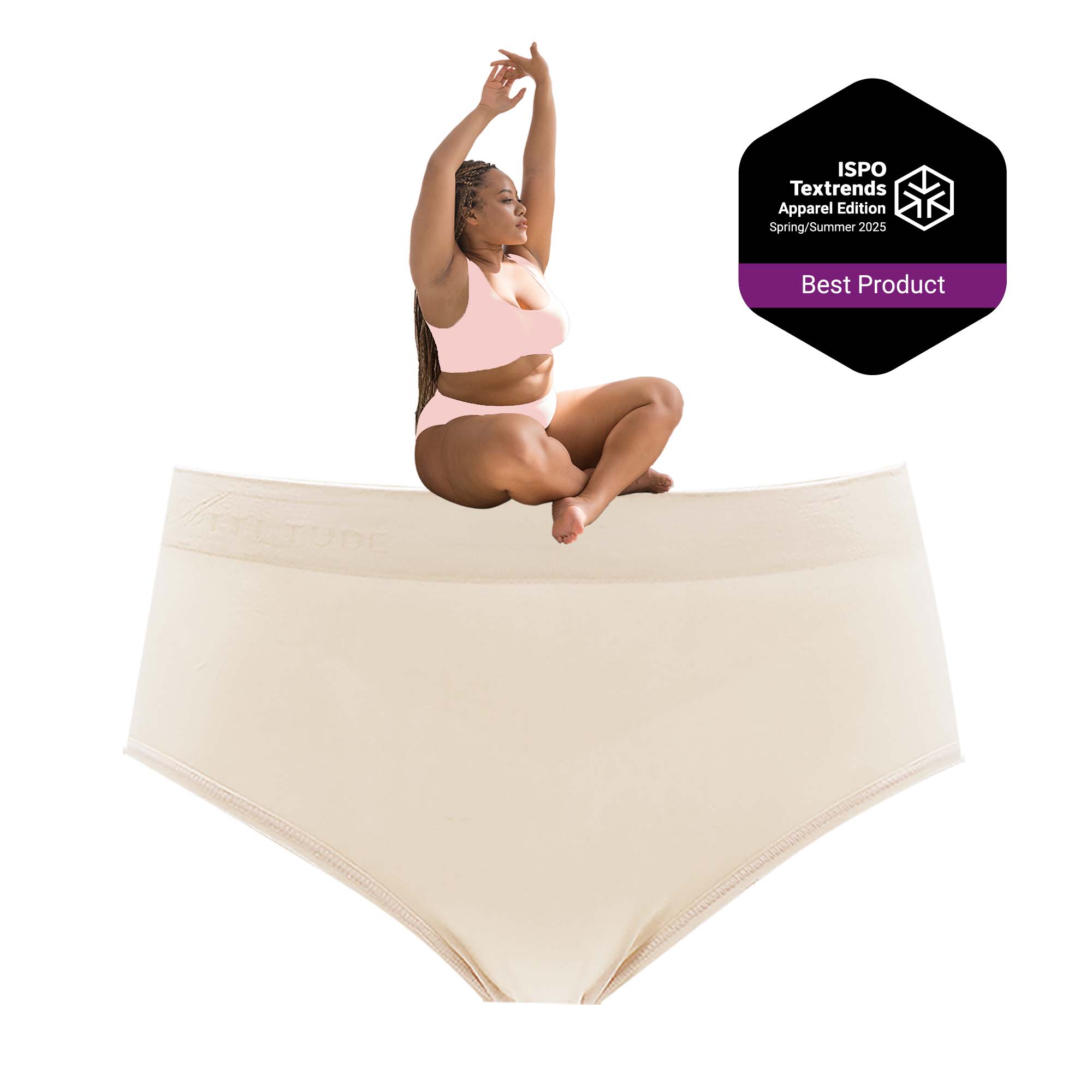 ATTITUDE AntiOdor Seamless Women's High Waist Underwear (Ivory