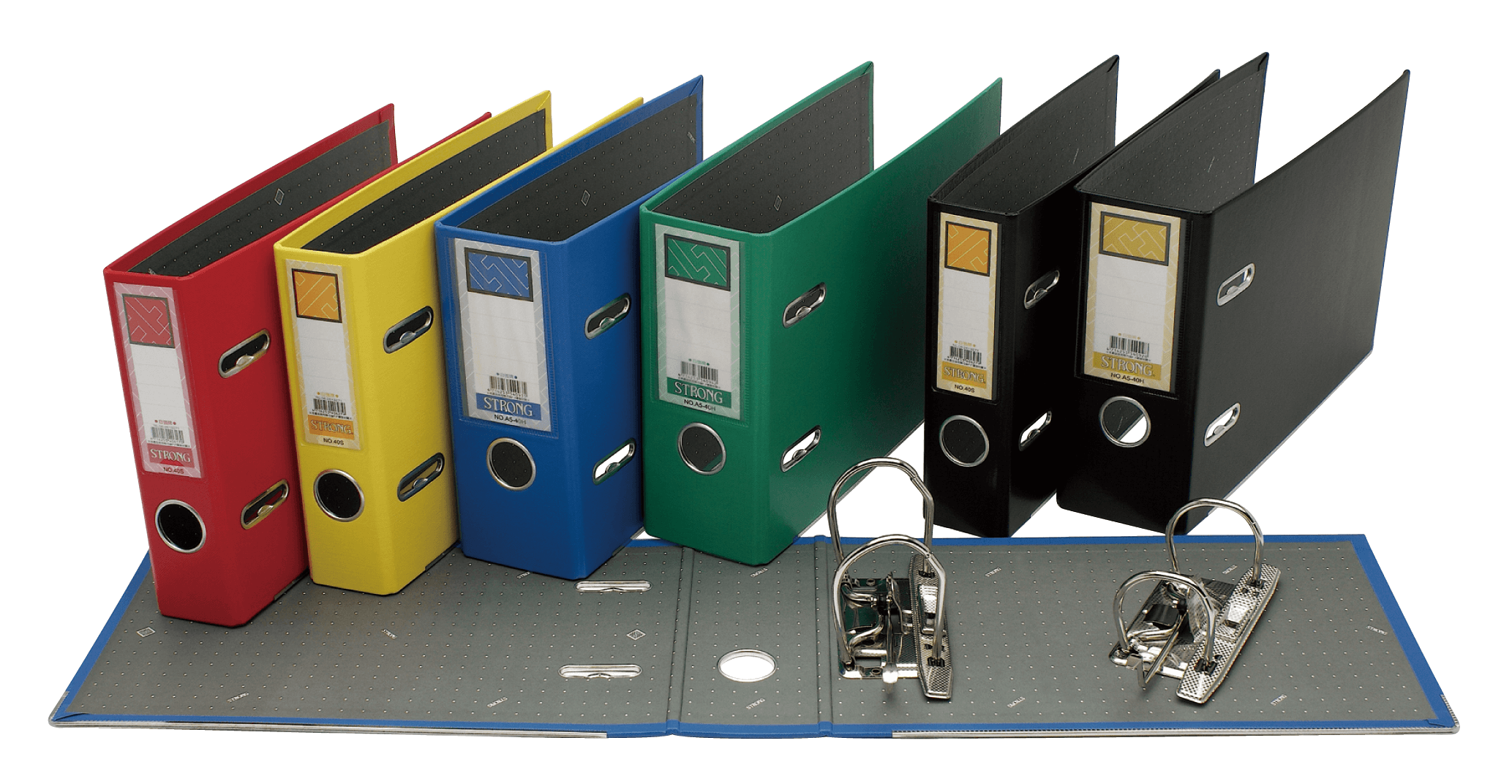 50 mm Lever Arch File with Metal Edge, A5 Size, Red, Yellow, Blue