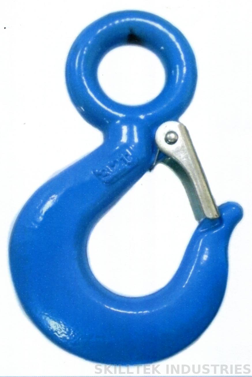 Grade 80 Eye Hook with Safety Latch, Marine Hardware, Lifting Equipment