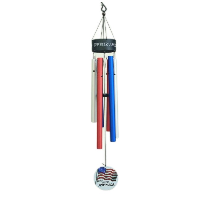 God Bless America Wind Chime Large Wind Chimes America Flag Décor