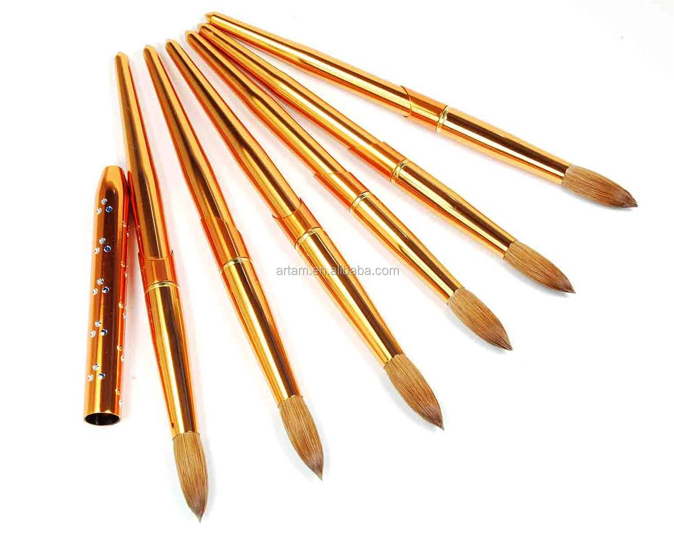 Metal handle acrylic nail brush with/without cap Taiwantrade