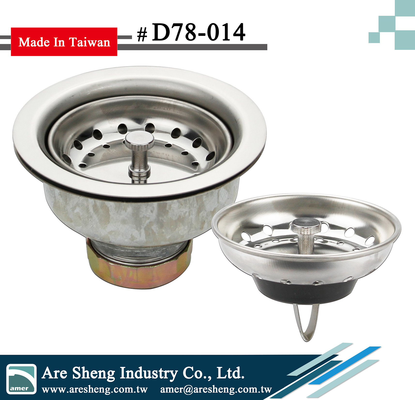 41/2" Deep cup sink strainer spring clip post