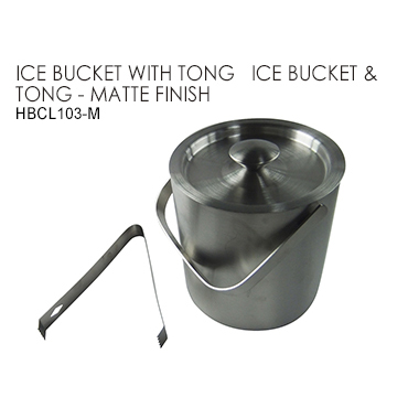 ICE BUCKET WITH TONG ICE BUCKET &  TONG - MATTE FINISH