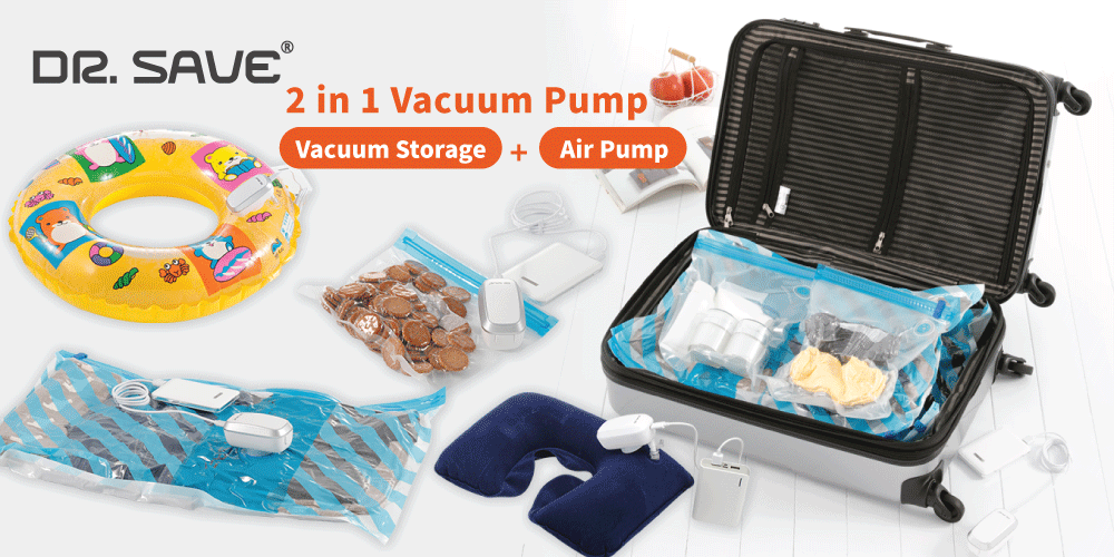 Portable Electric Mini Travel Vacuum Pump Plus Inflatable Function