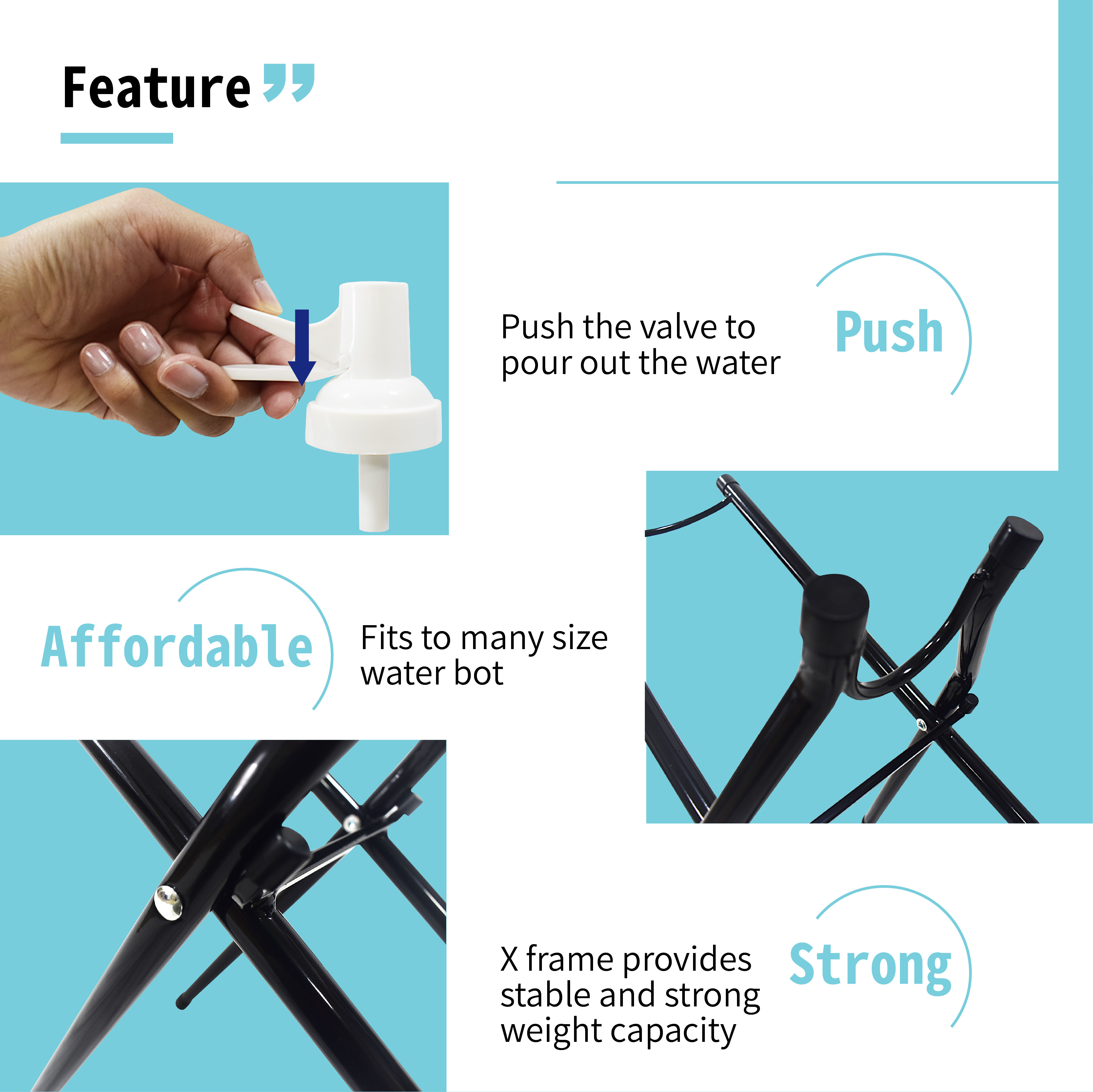 TREEWALKER Water Jug Stand With Water Dispenser Valve TREHEL ENTERPRISE CO LTD.