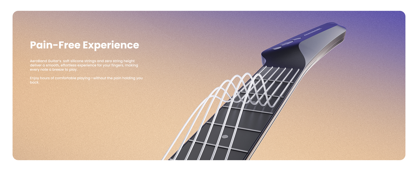 AeroBand Guitar Smart Guitar With Silicone Strings, Travel Silent