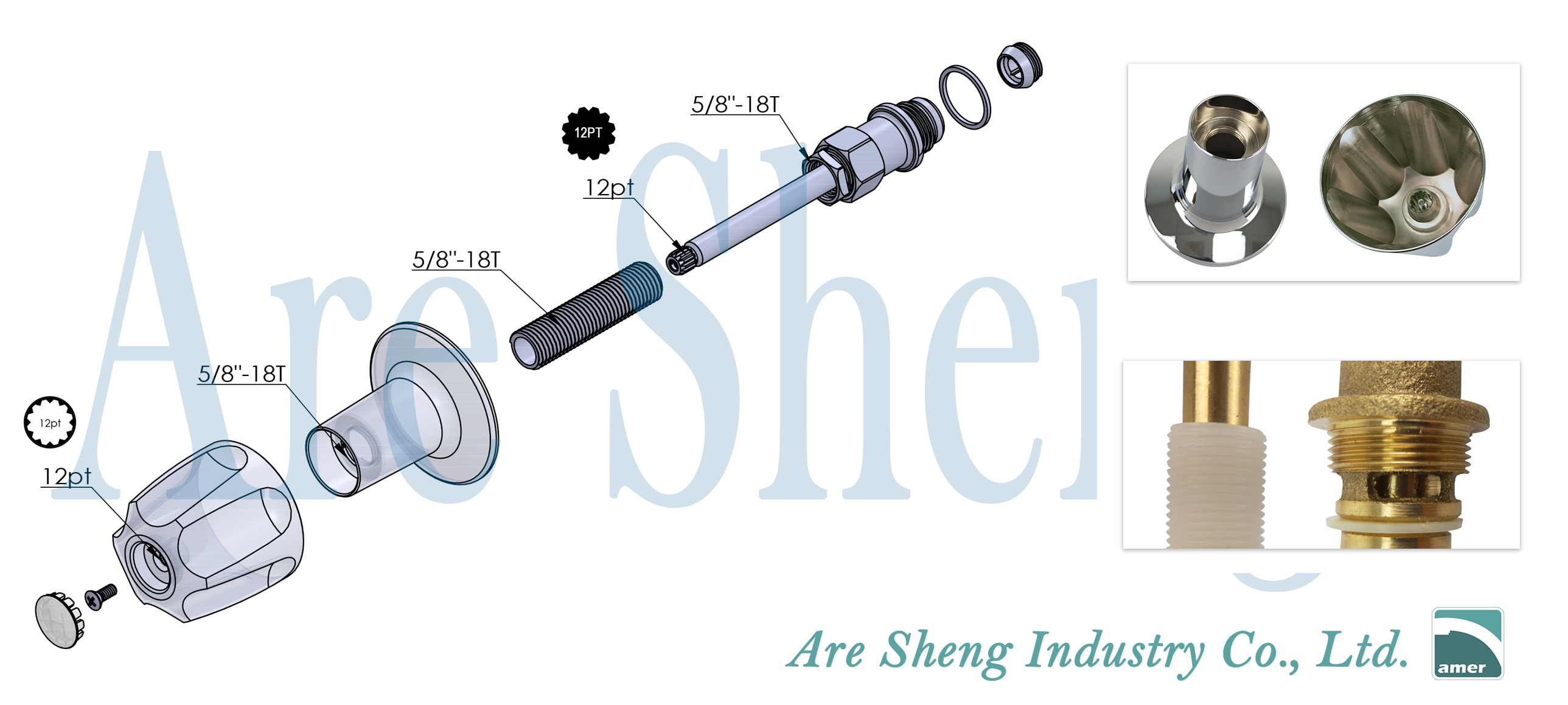 Fits Pfister shower valve seats 21/32"18T