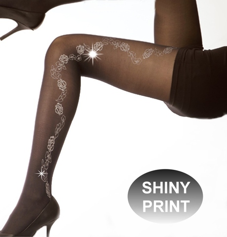 women in Tights, Deparee Fashion Opaque Tights-Camellia Print, 80D