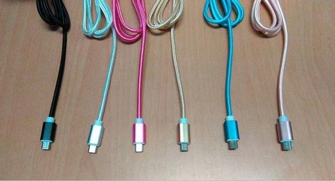 Aluminum alloy nylon braided data charging cable