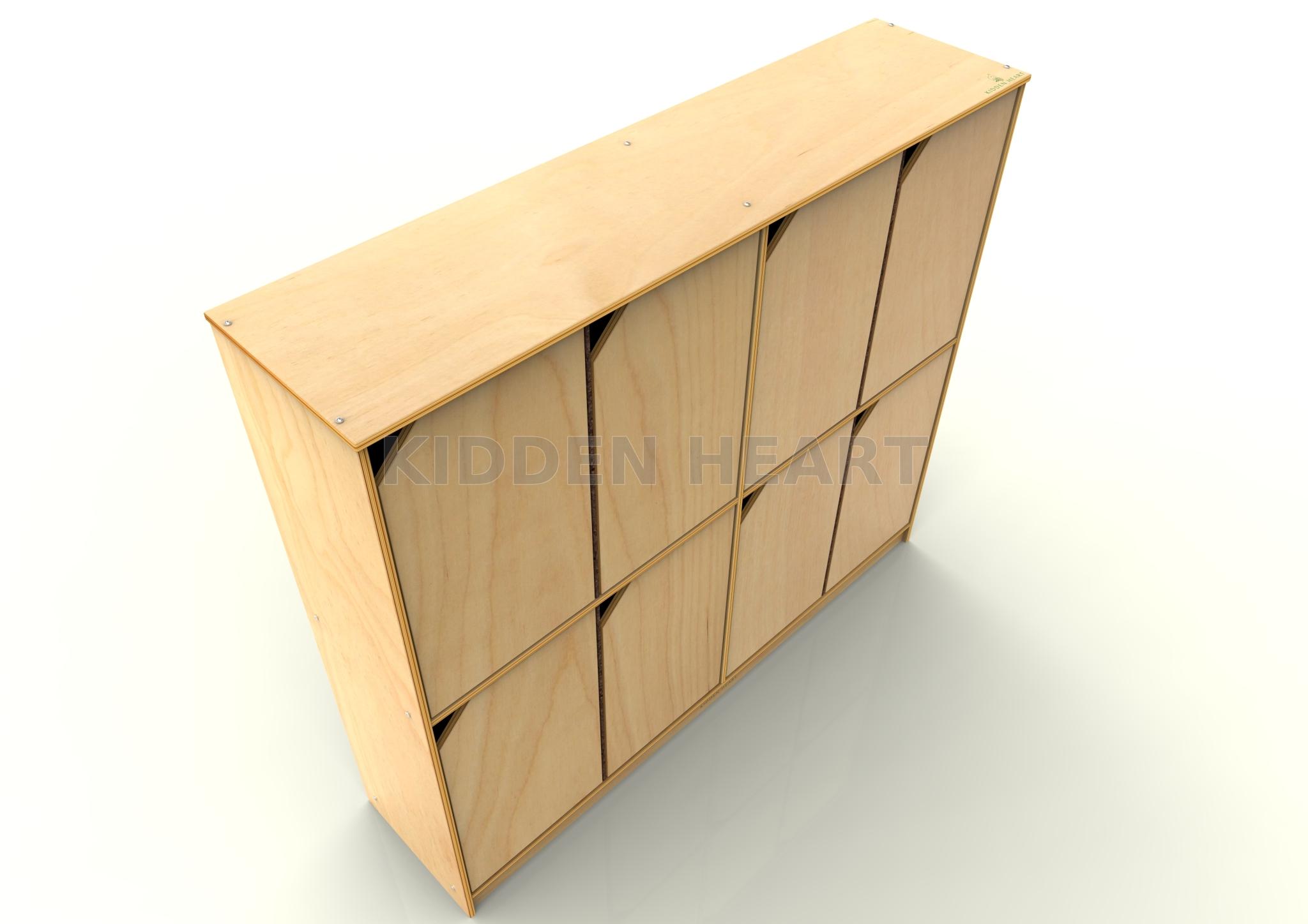 Birch Plywood 8 Door Locker Storage For School Bags Shoes And Toy