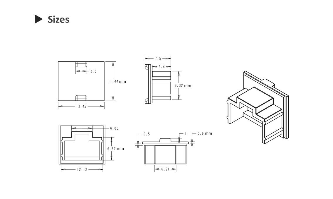 Пылезащитный колпачок порта RJ45 легко снимается, а точное открывание формы идеально подходит для всех портов Ethernet RJ45.