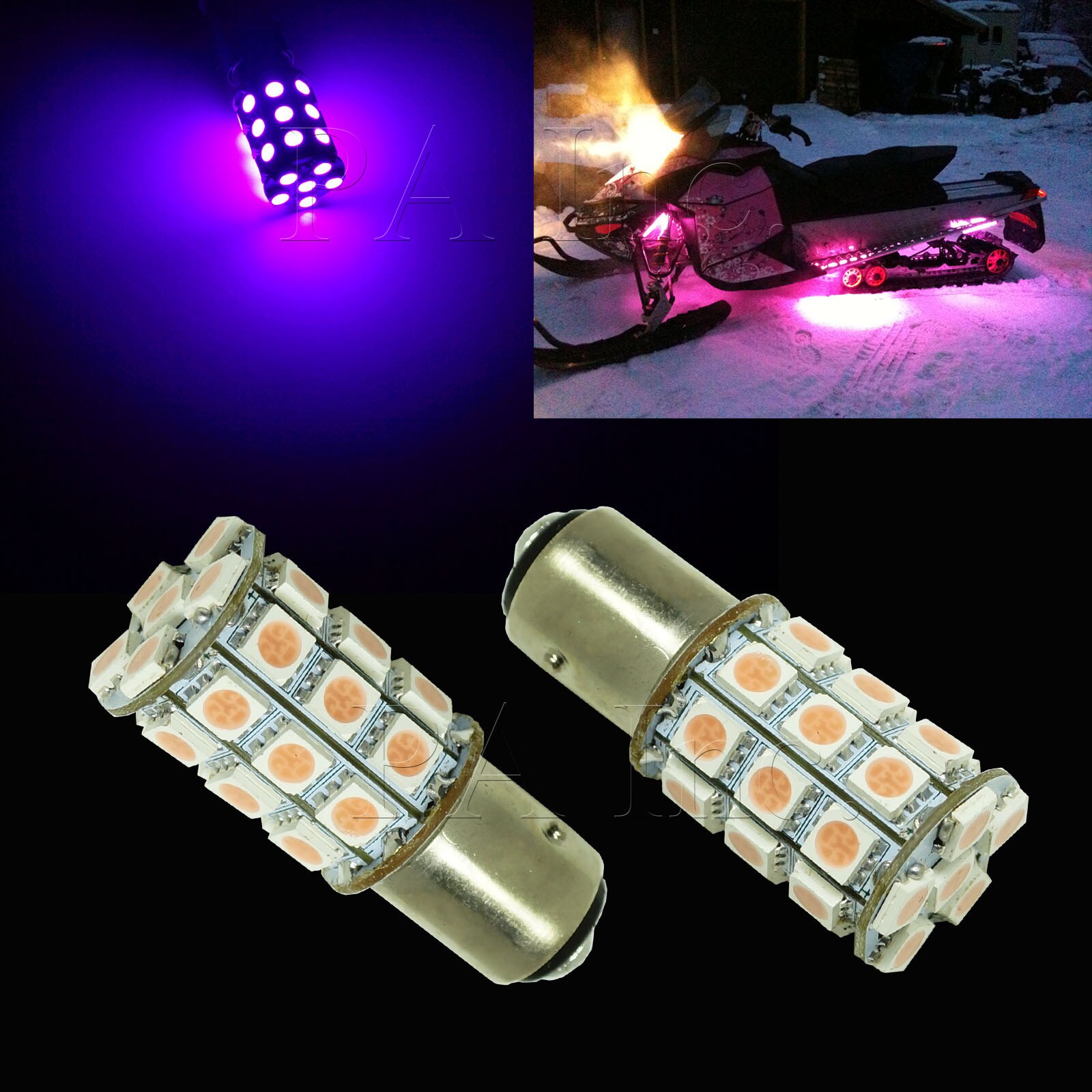2x BAY15D 1157 Marine LED Bulbs - 24-5050 SMD, Warm White, DC 12-24V For Boats