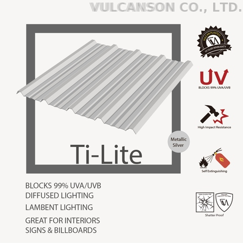 Metallic Silver PC TRIMDEK Profile (VULCAN Polycarbonate Ti-Lite Sheet)