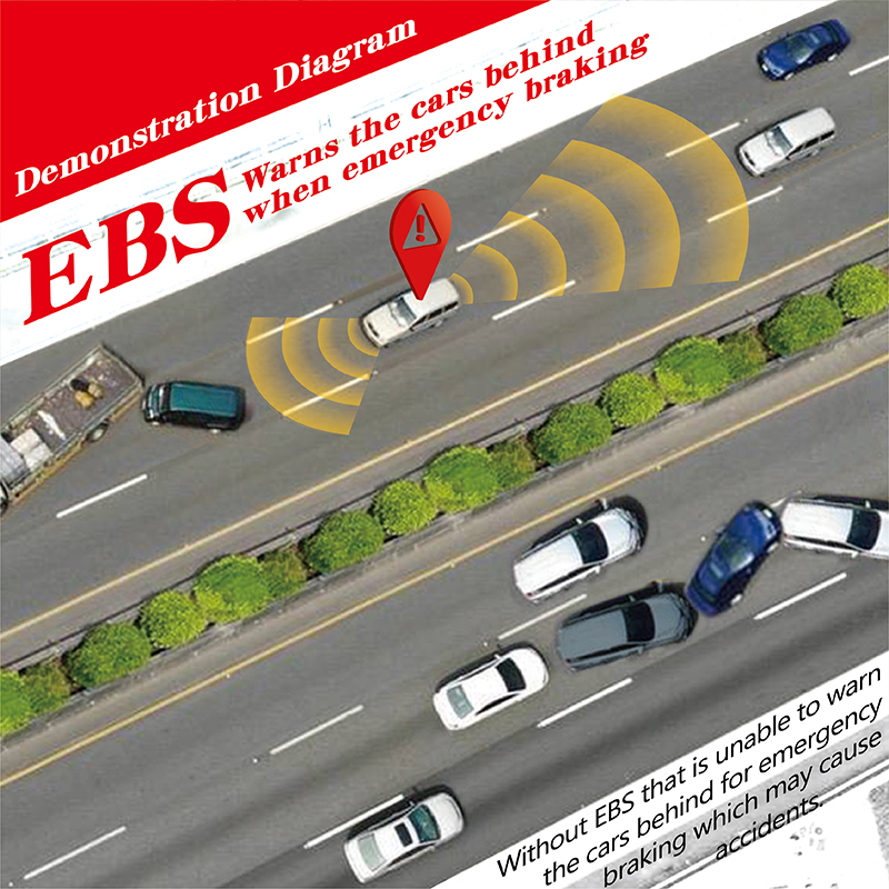 Emergency braking warning light
