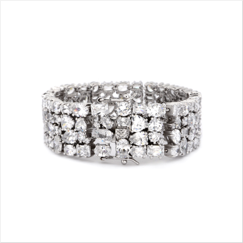 Clear CZ Wide Blet Bracelet from Taiwan