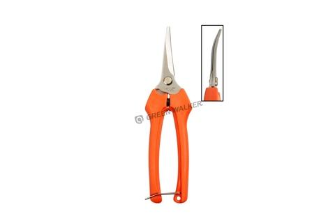 Florist Scissors,Fruit Crops,Crafts and Gardening,No Damage for Fruit Crops with Curved Blades,Stainless Steel Blades Prevent Rust Comfortable Grip with PVC Handle WHASHIN Curved Pruning Shears907G