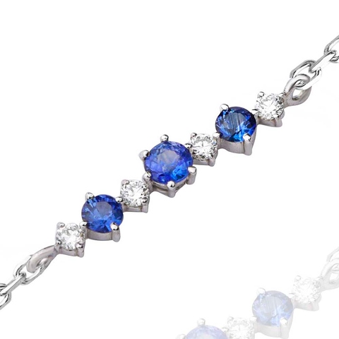 10K White Gold Sapphire Bracelet