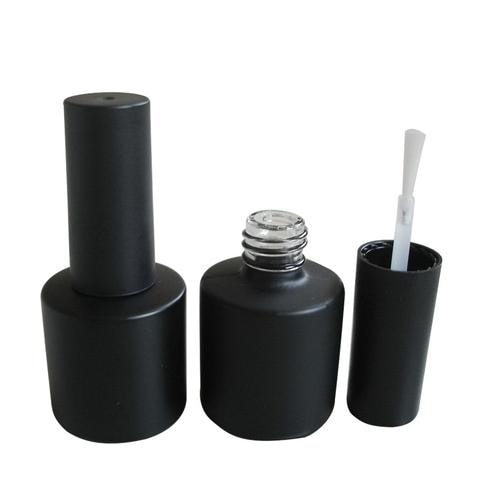 زجاجة ملمع أظافر جل UV/LED فارغة من الزجاج باللون الأسود 10 مل