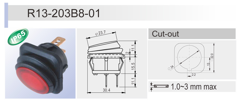 Waterproof Rocker Switch DC SCI R13 203 Taiwantrade