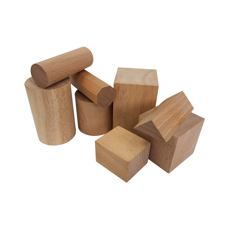 14 Shapes Plain Wood Prism Blocks Set | Taiwantrade.com