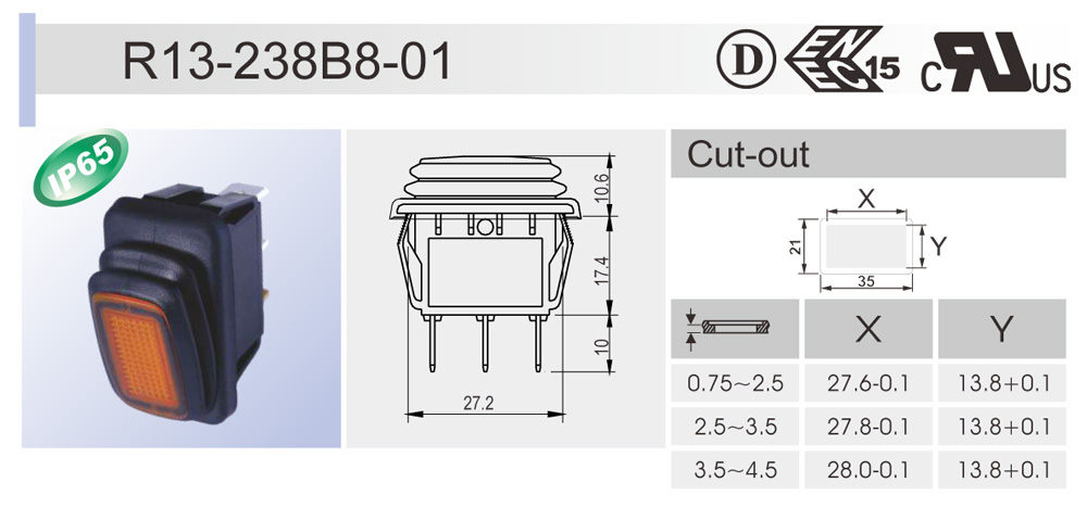 Waterproof Rocker Switch DC SCI R13 238 Taiwantrade