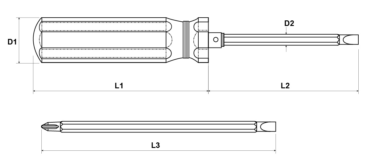 Two Way Screwdriver Plastic Handle