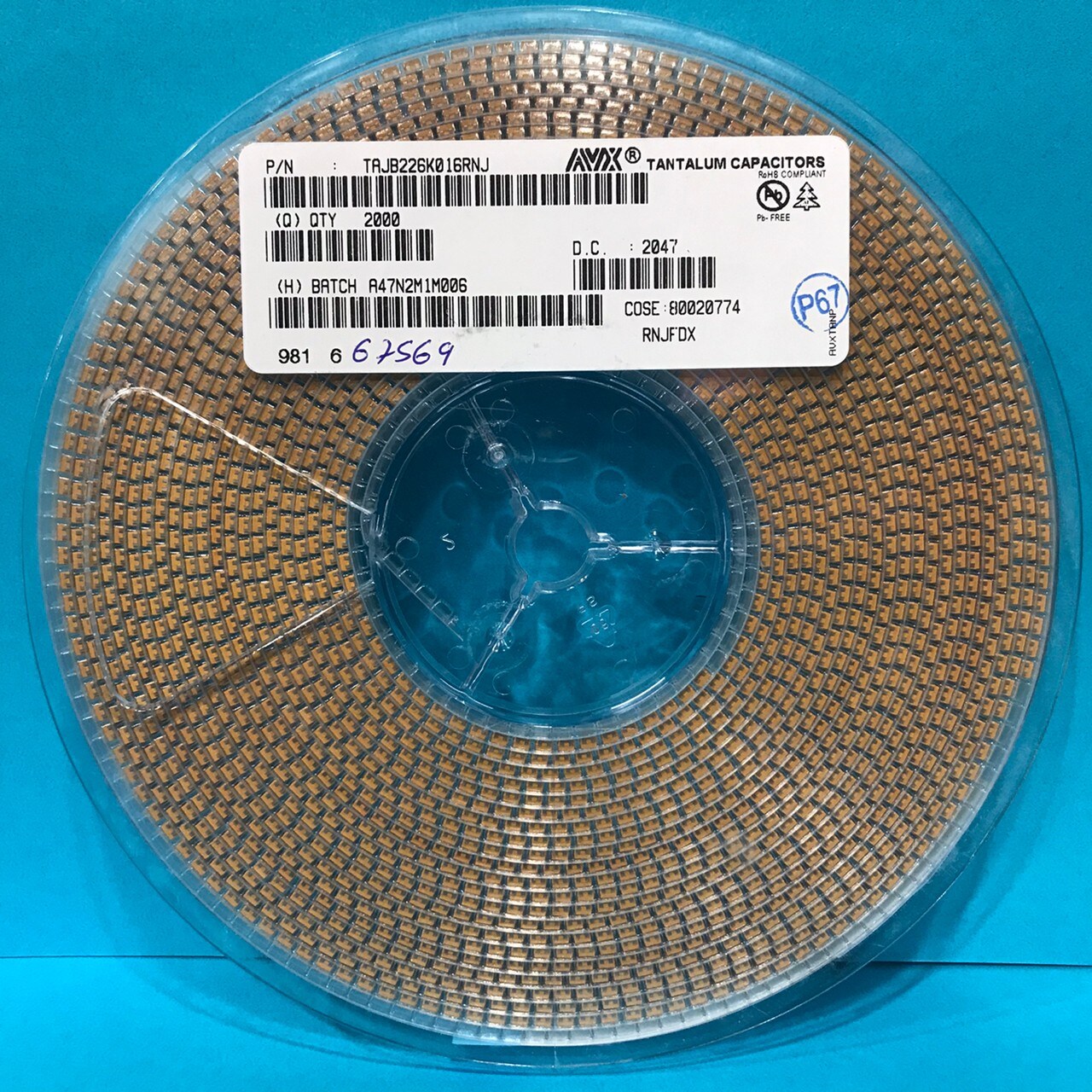 Tantalum Capacitor TAJB226K016RNJ 22UF 16V B 10% AVX | Taiwantrade.com