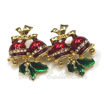 Christmas bell brooch