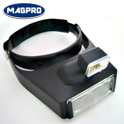 LED Illuminated Hand-free Magnifier Headband Magnifying Glass