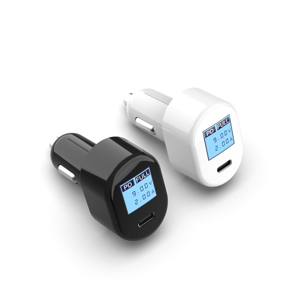 DC TypeC Car charger, 1 TypeC port , for car use, charge phone, PD 30W , LED display screen