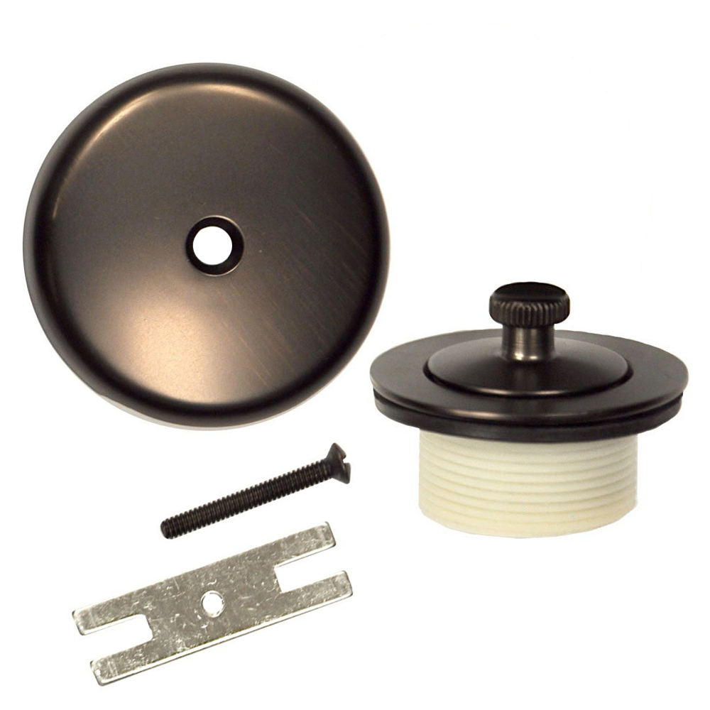 Universal Bath Overflow Drain Cover Plate & Stopper Kit