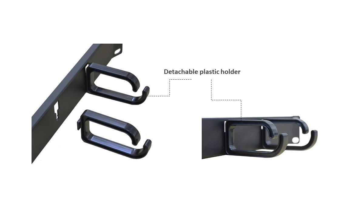 Gestion des câbles de type pliable 1U avec 4 crochets