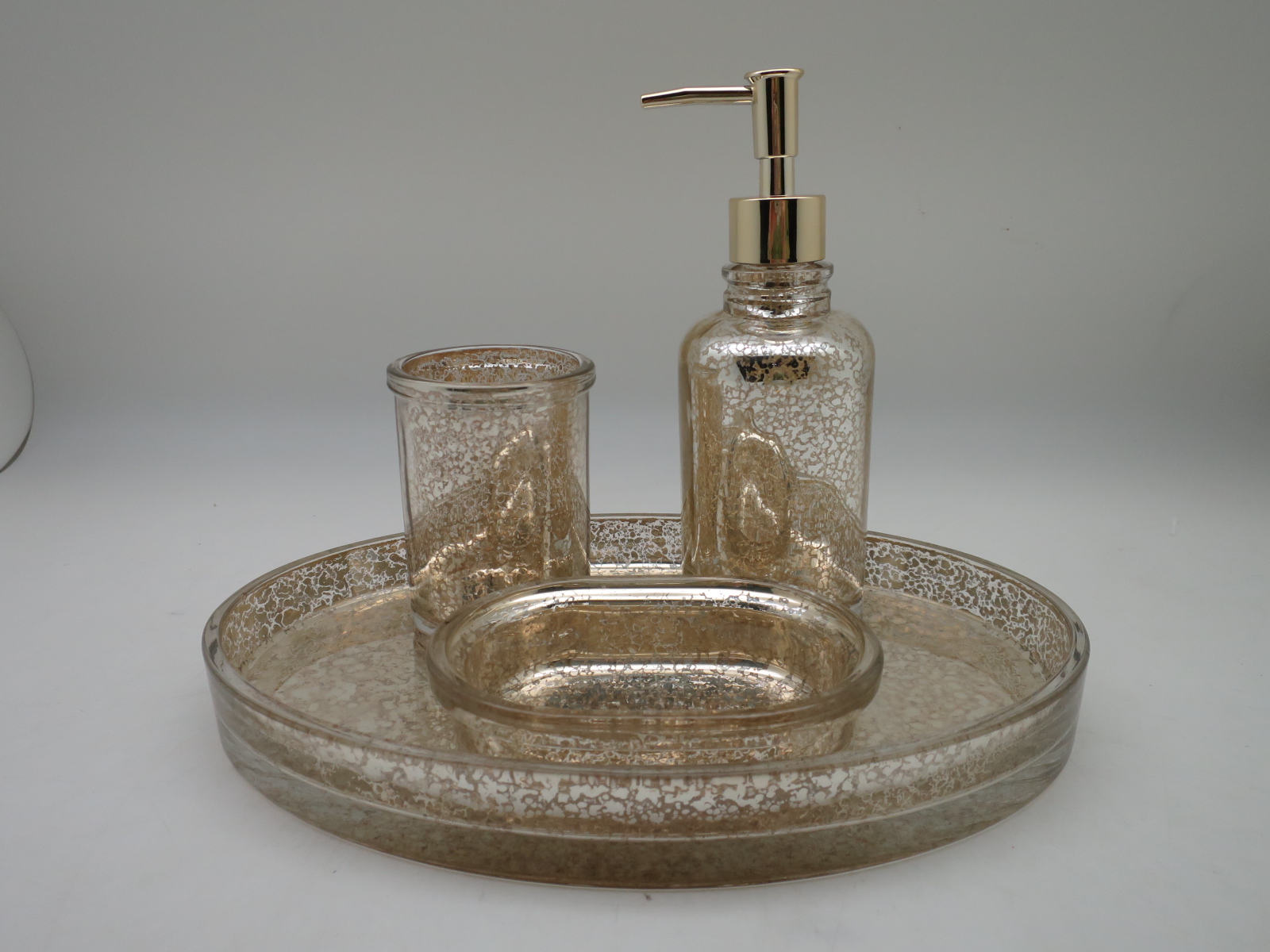 Mercury Glass Bathroom Set