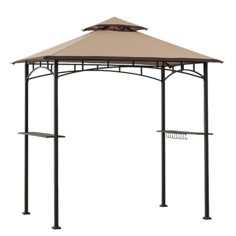 8x5 Outdoor Grill Steel Pergola With Ventilation Double Top