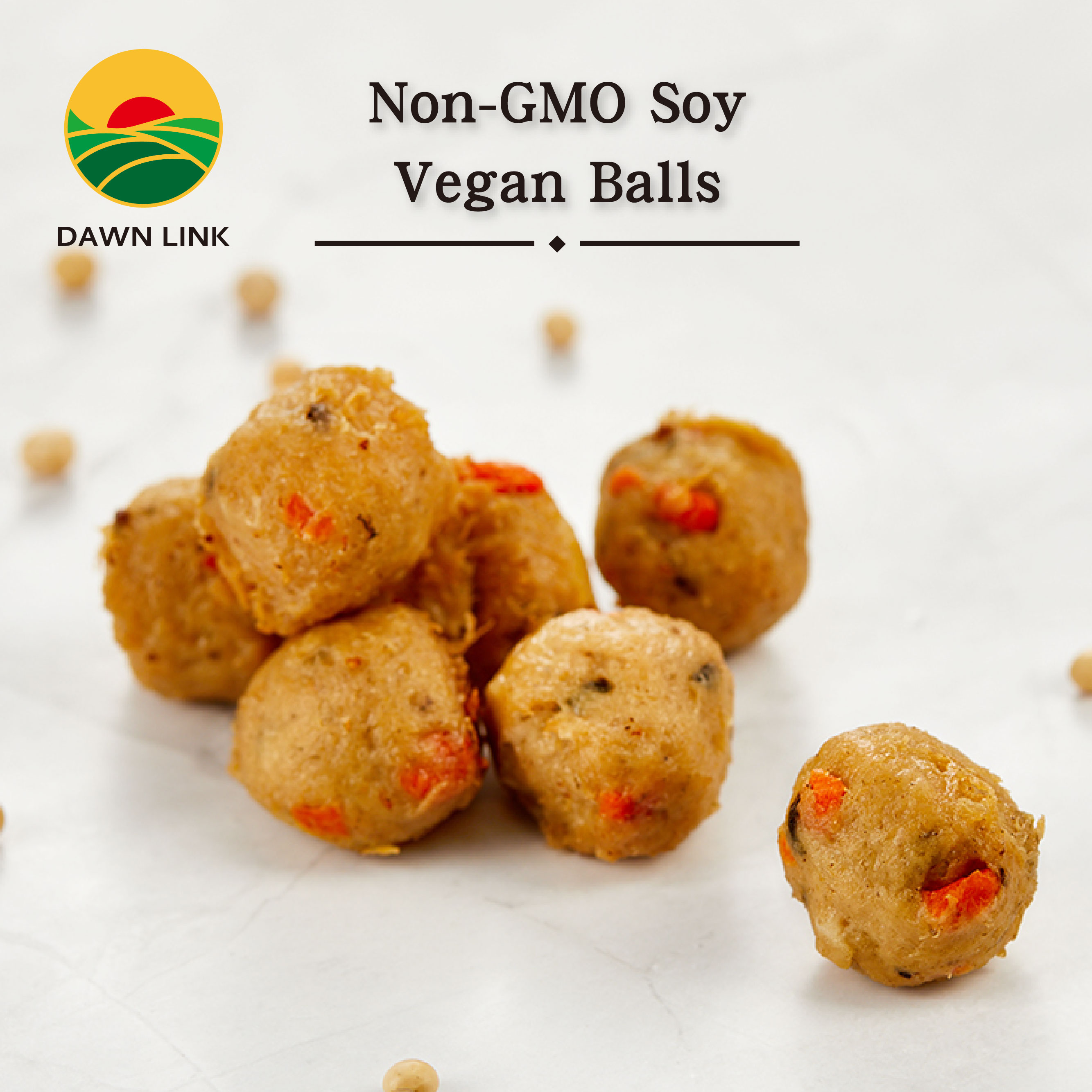 Taiwan Food Manufacturer Dawn Link™, Veggie Balls Made from Wakame and Coriander, Non-GMO Soy Vegan Food