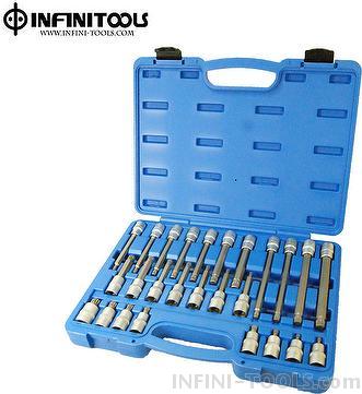 MADE IN TAIWAN 3//8 /& 1//2Sq Drive TB960030 74pcs TRX-Star//Hex//Spline Bit Set