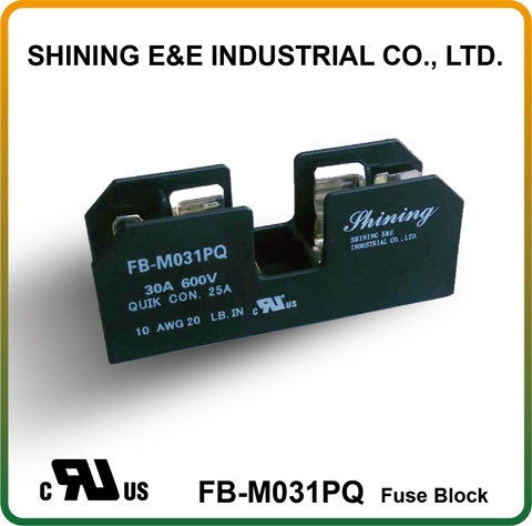 FB-M031PQ 600V 30Amp 1 Way UL 10x38 Ceramic Midget Fuse Block