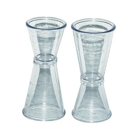 Clear Plastic Super Double Jigger Shot Glass Mixed Drink Measurer