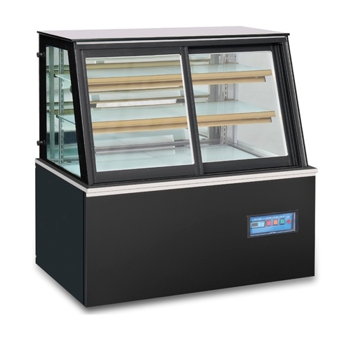 Bevel shape glass front open chiller show case