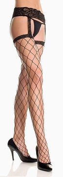 Big diamond net suspender pantyhose