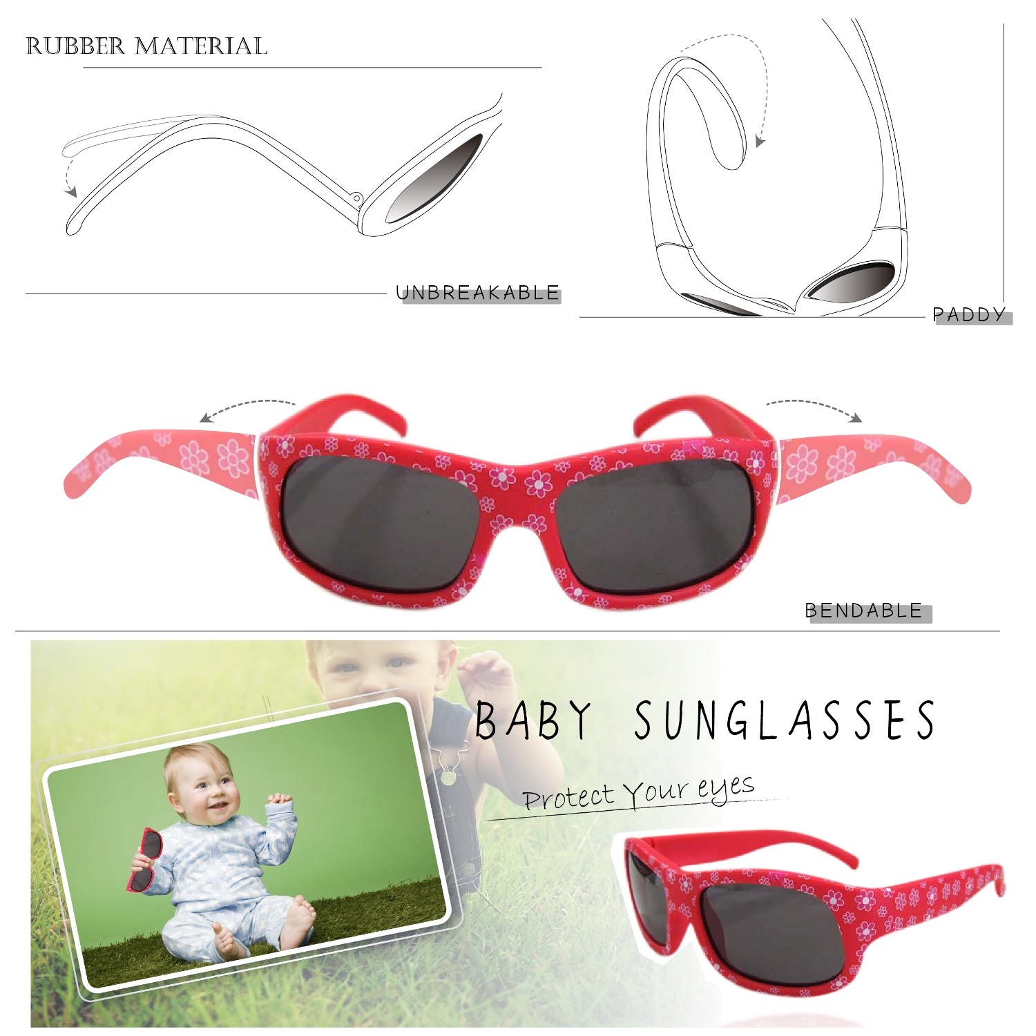 Flexible bendable Sunglasses Frame For Kids and Baby, Kids Sports