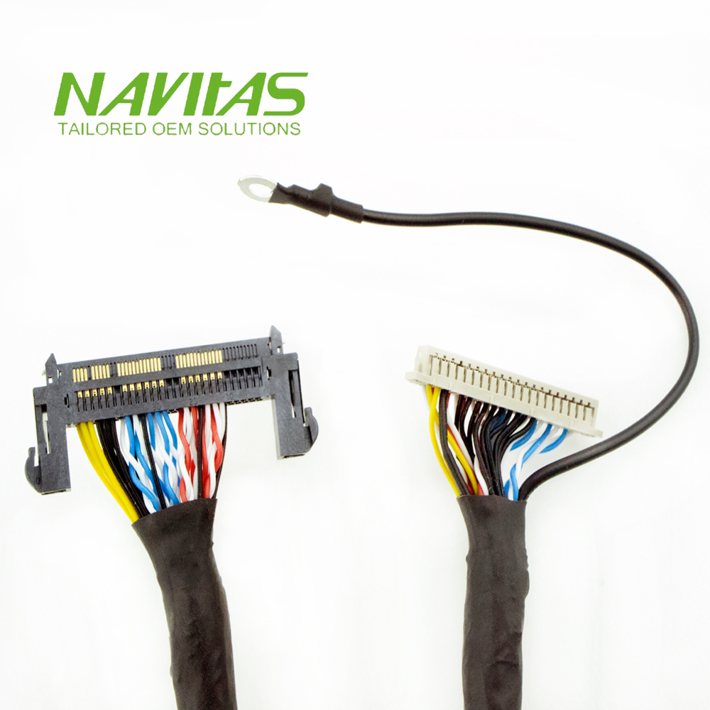 LVDS Cable Types FIR 51pin Hirose DF13 40pin with Ring Terminal Cable